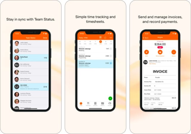 Harvest time tracker app for iPhone and iPad