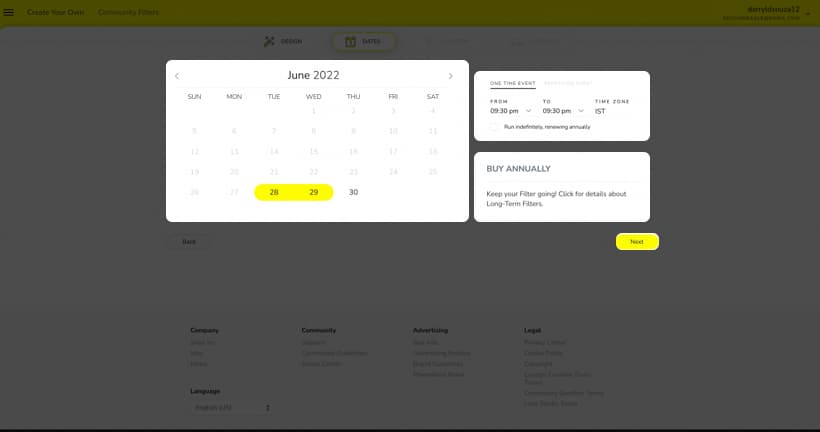 Create personal business filter on snapchat 2