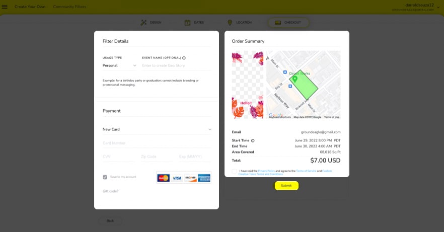 Create personal business filter on snapchat 4Create personal business filter on snapchat 4