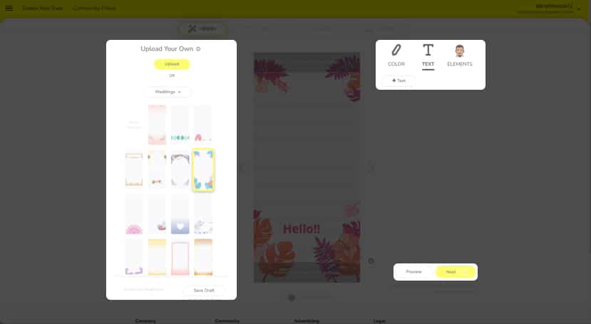 Create personal business filter on snapchat