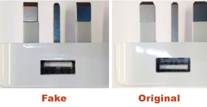 Fake Vs Real USB port of Apple Charger