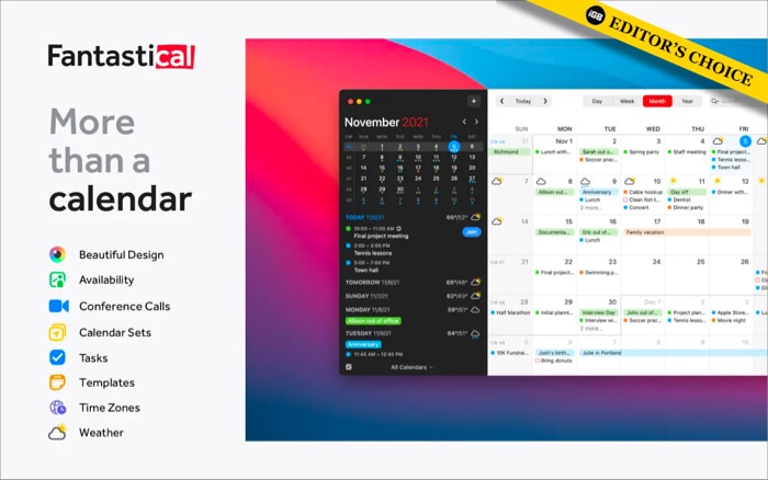 Fantastical calendar app for Mac
