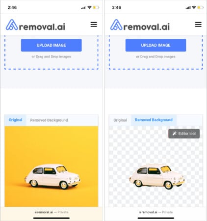Removalai background removal website