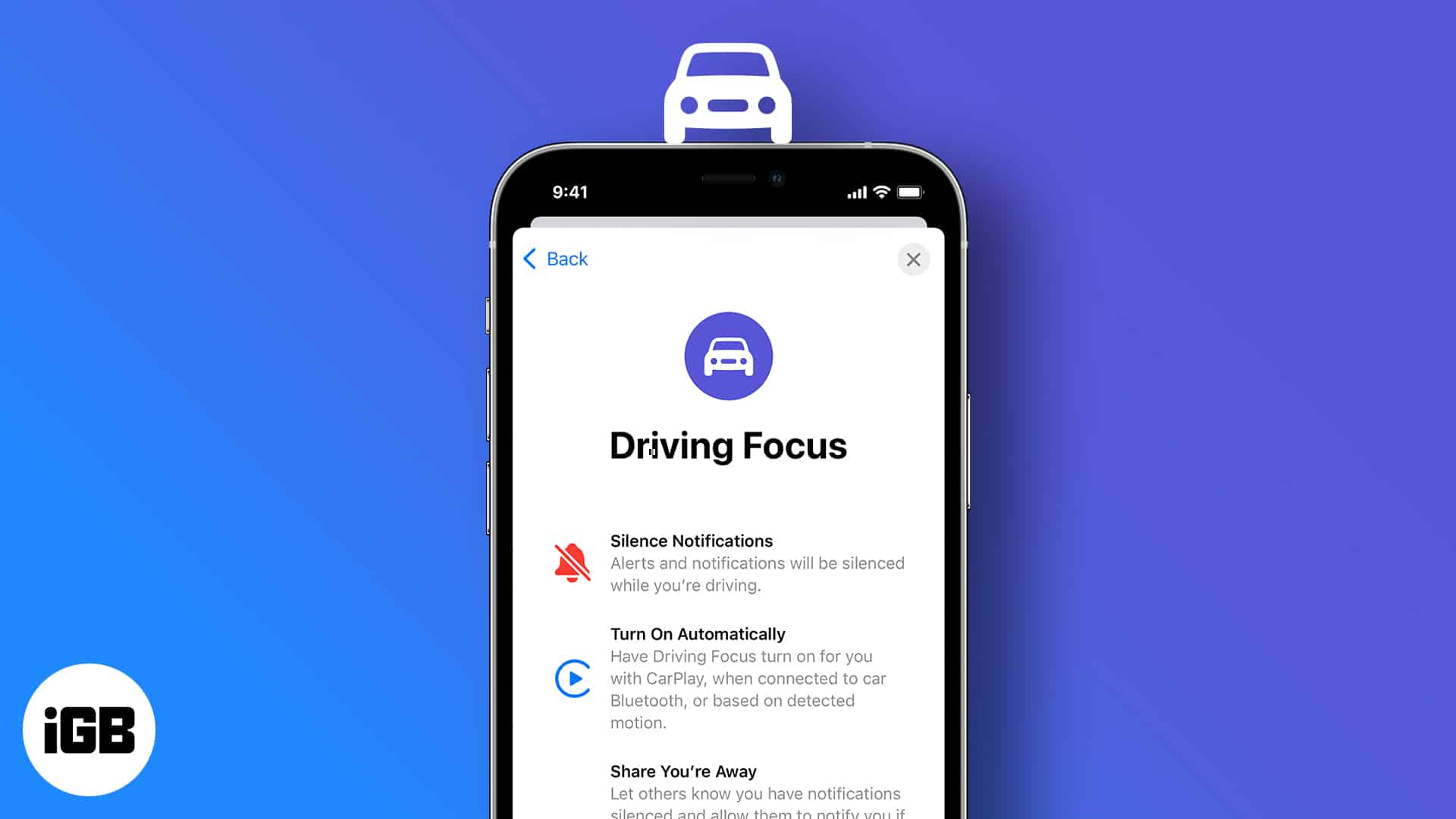 How to use driving foucs on iphone