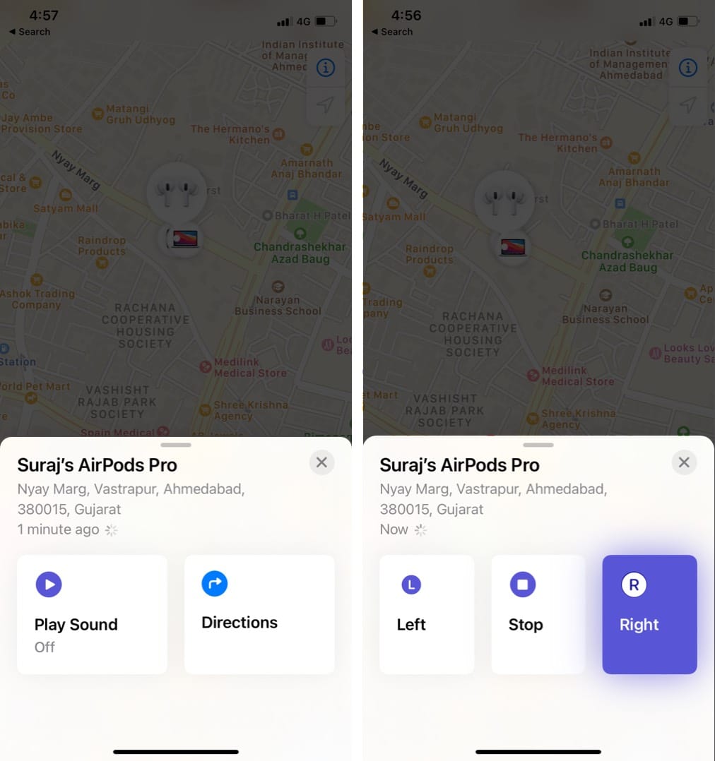 Play Sound and Directions option in Find My to help track lost or stolen AirPods