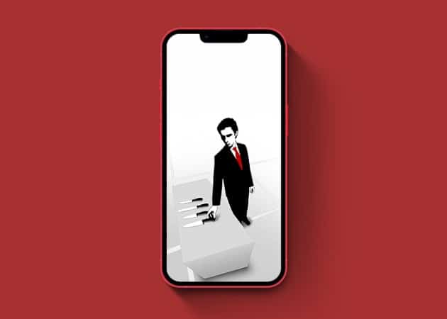 A digital art wallpaper of American Psycho made