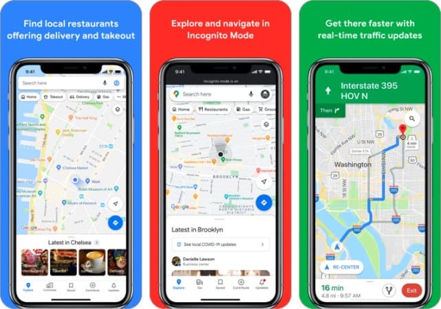 Google Maps navigation app for iPhone