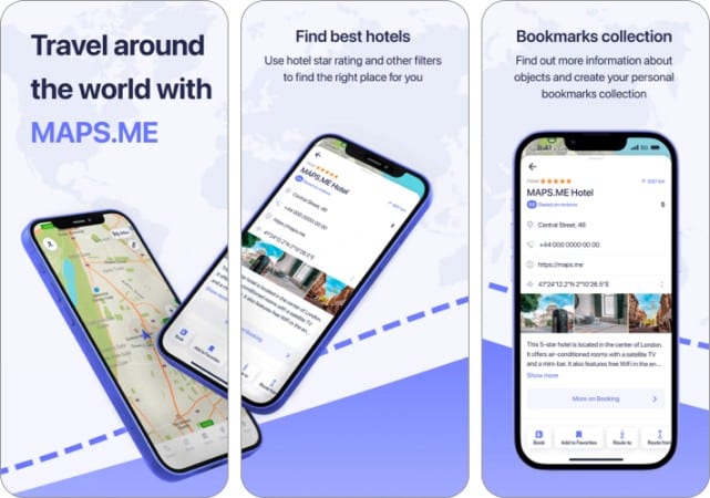 MAPSME iPhone GPS navigation app
