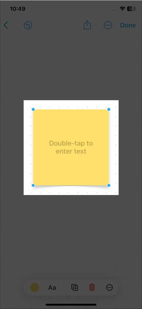 Create a Note using Freeform toolbar