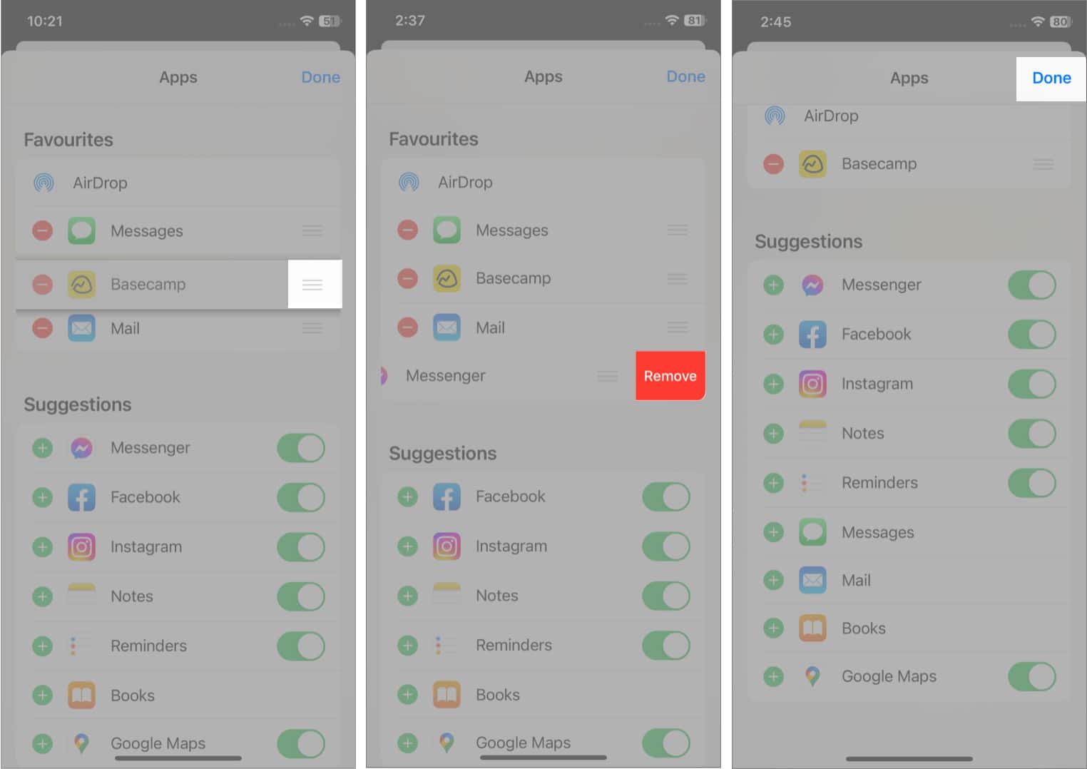 Customize Share Sheets App Sharing Bar on iPhone