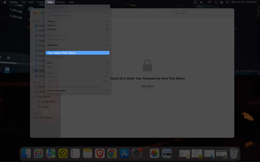 How to mask Hidden album in Photos