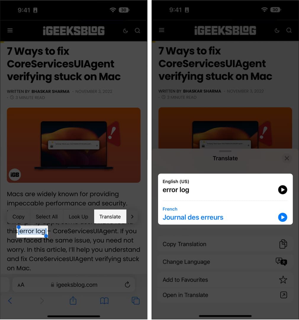 How to quickly translate text in a photo in iOS 16