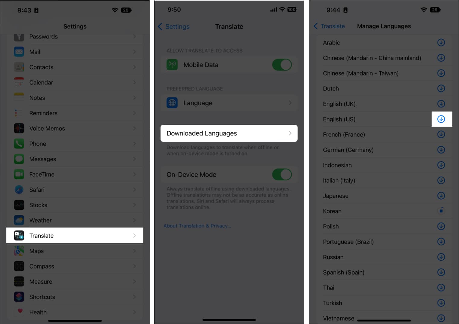 How to use the Translate app offline