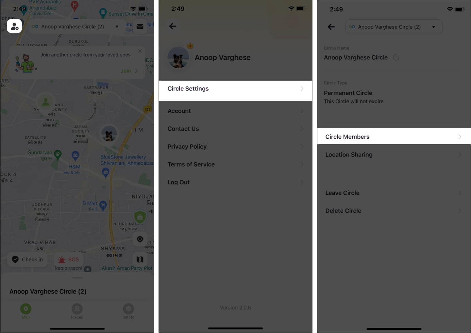 Invite People to your circle in Geonection app