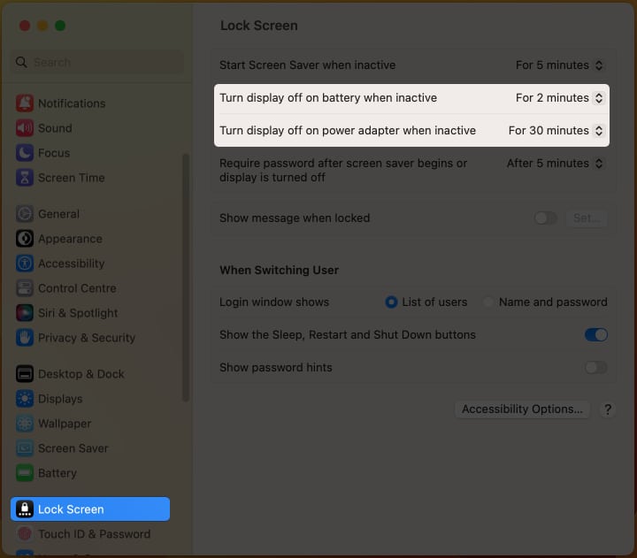 Change wake and sleep settings on Mac
