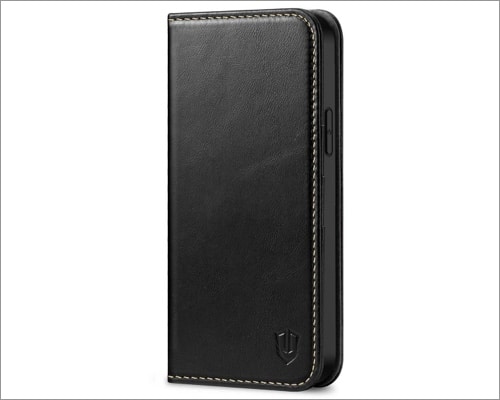 SHIELDON iPhone 14 Max Wallet Case iPhone 14 Max Genuine Leather Cover