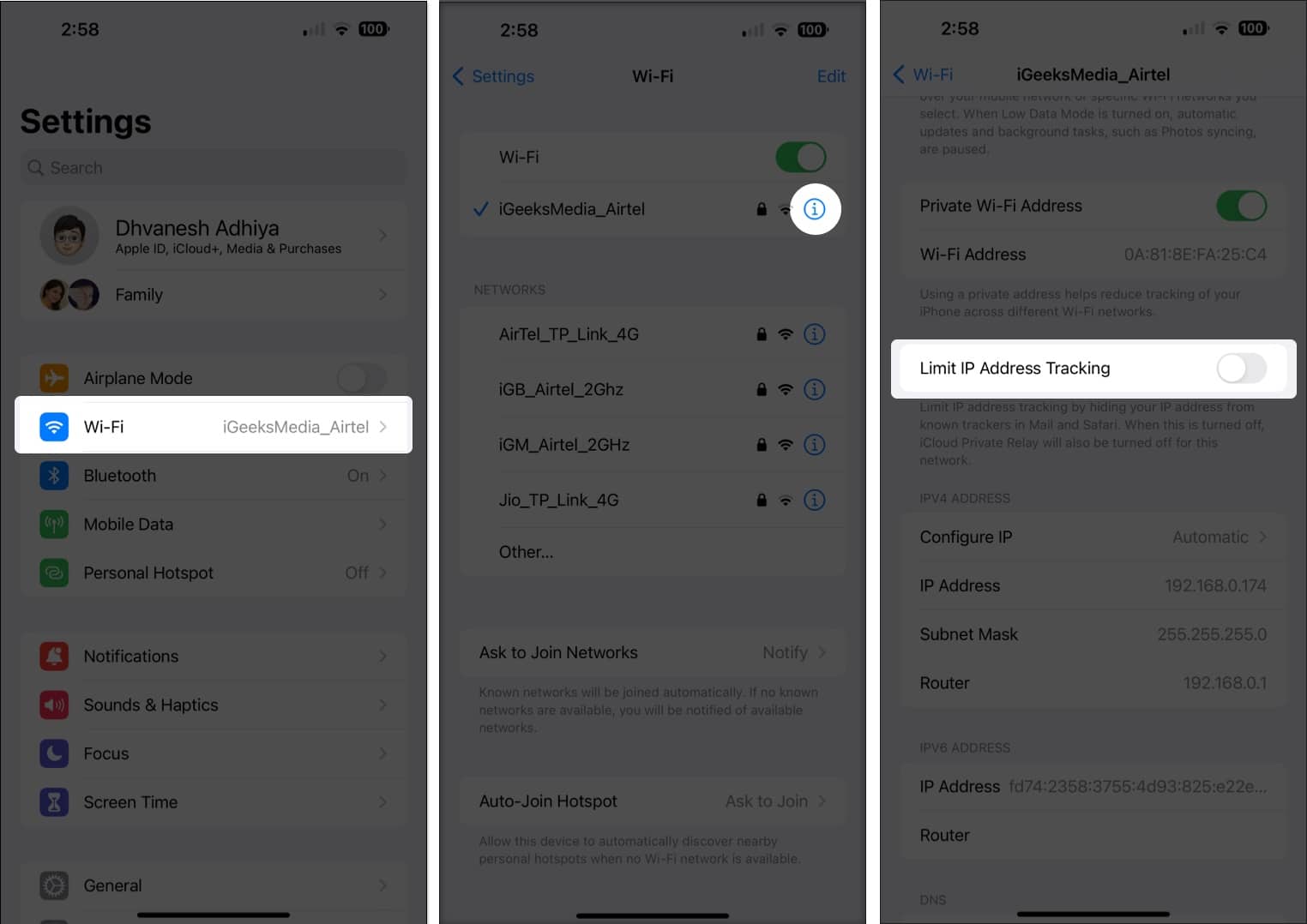 Turn on private relay on iPhone and iPad using Wifi Go to Setting tap Wifi Tap i on connected network Toogle off ip address
