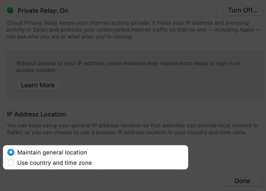 under IP address location choose one of these Maintain General Location or Use Country and Time Zone