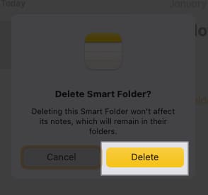 Click Delete to Confirm on Mac
