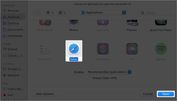 Click the app of your choice hit Done