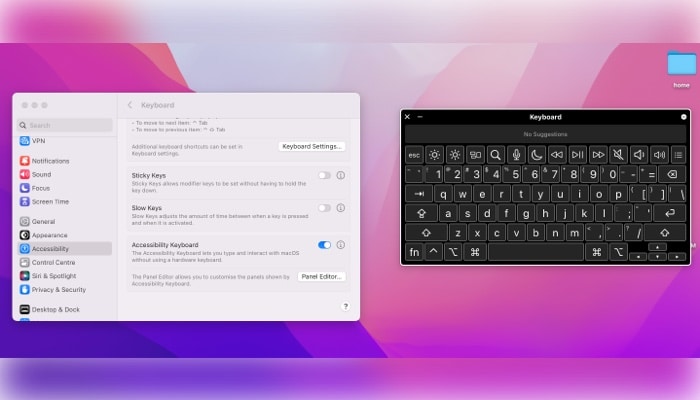 Enable Accessibility Keyboard Now click the esc button on the virtual keyboard