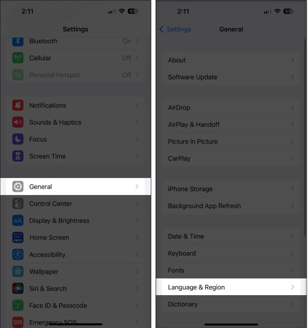 Change your region open Settings General and select Language  Region