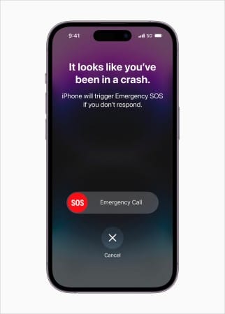Crash Detection feature on an iPhone in action
