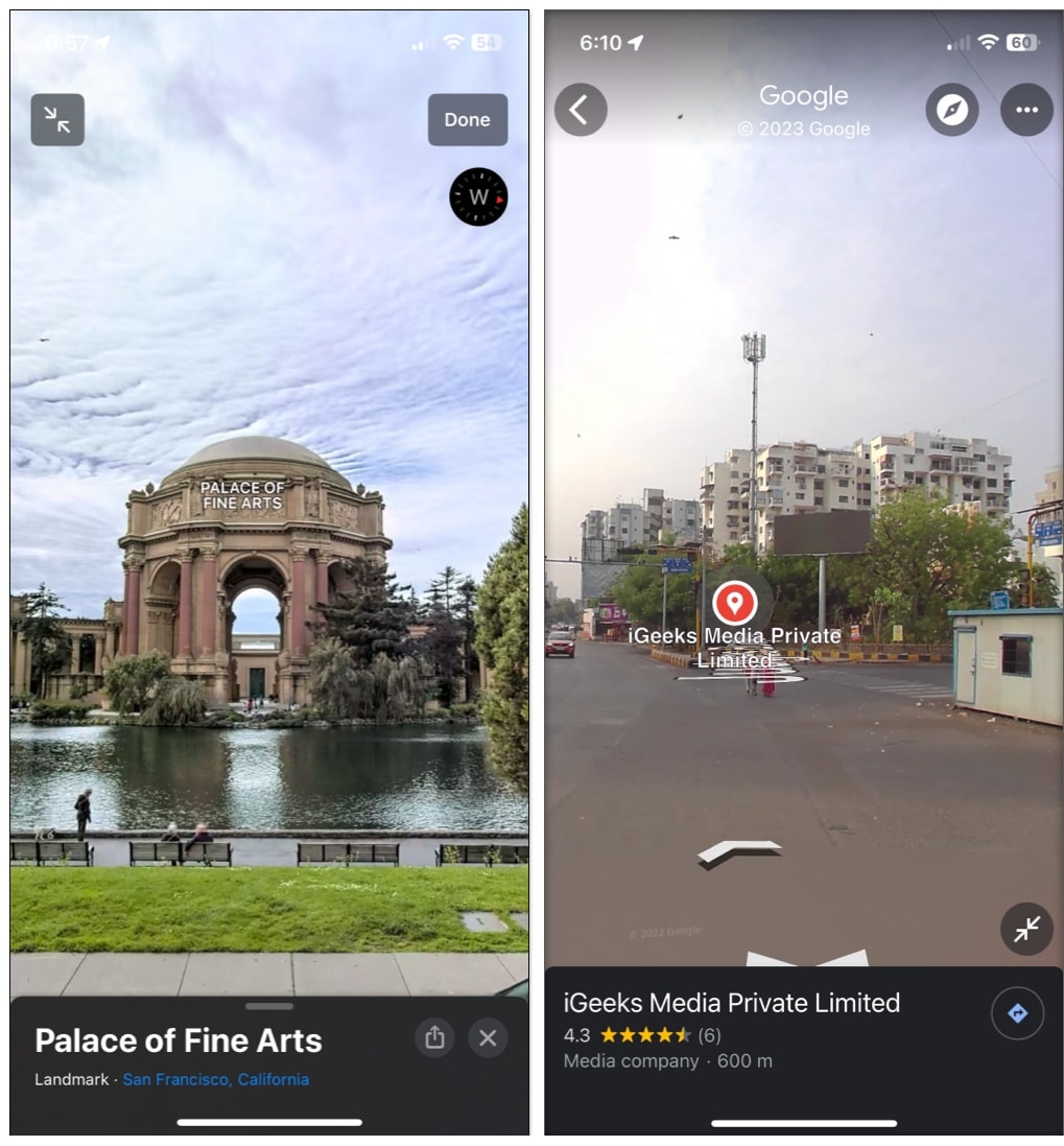 Look Around vs Street View