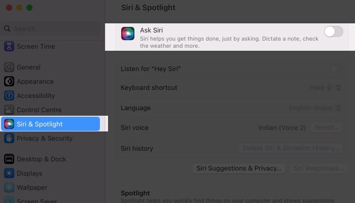 Re enable or close Siri app