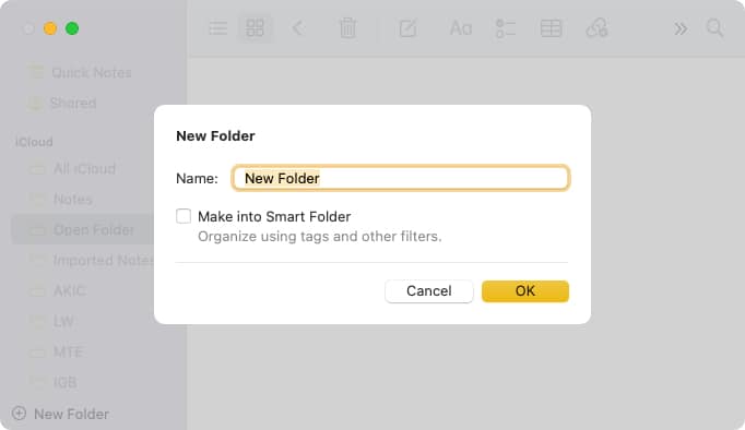 Select New Smart Folder from the menu bar on Mac
