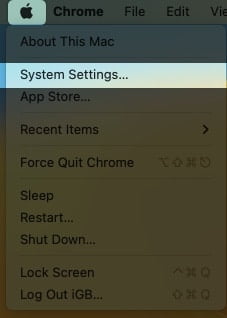 Set up hot corners in macOS Ventura click on Apple logo go to System Settings