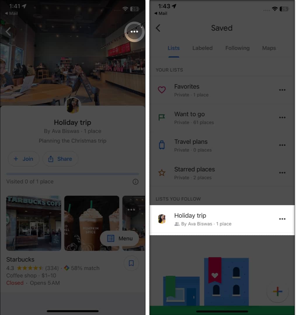 Tap the three dots Select Follow list