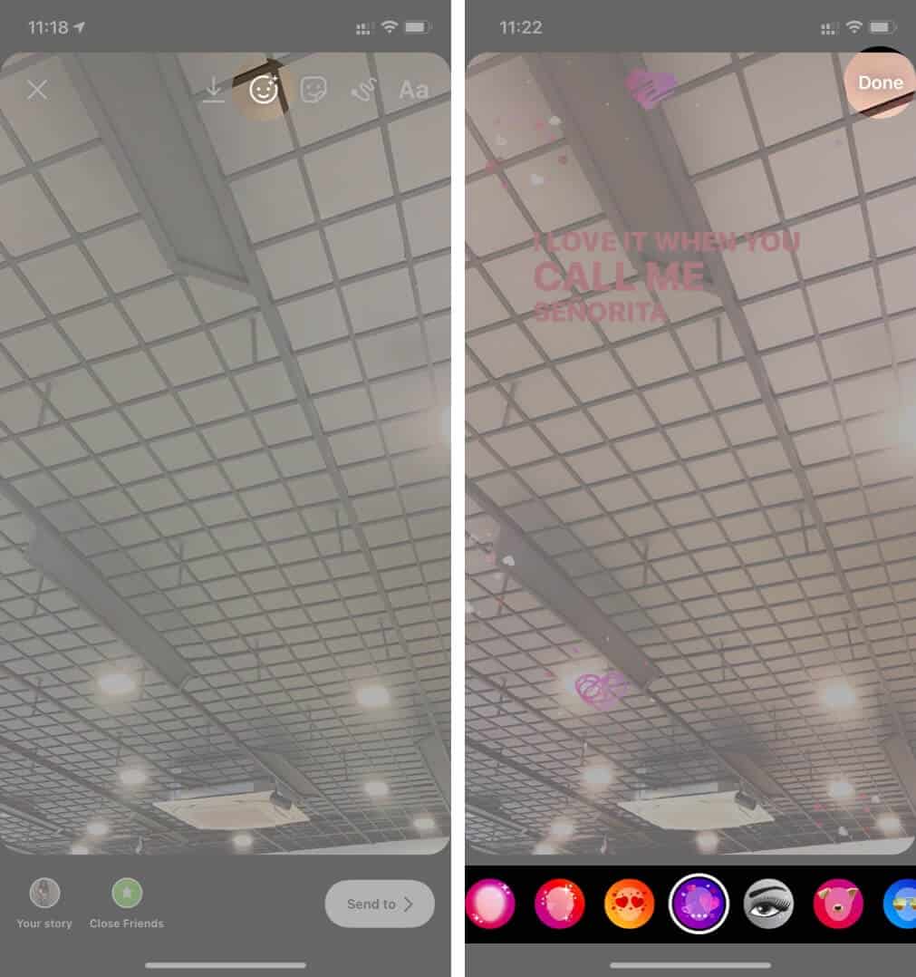 Customize Theme Appearance and Tap on Done in Instagram