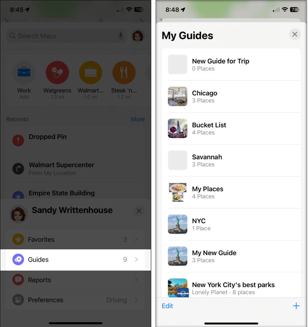 To access My Guides later select from Guides at the bottom of the screen