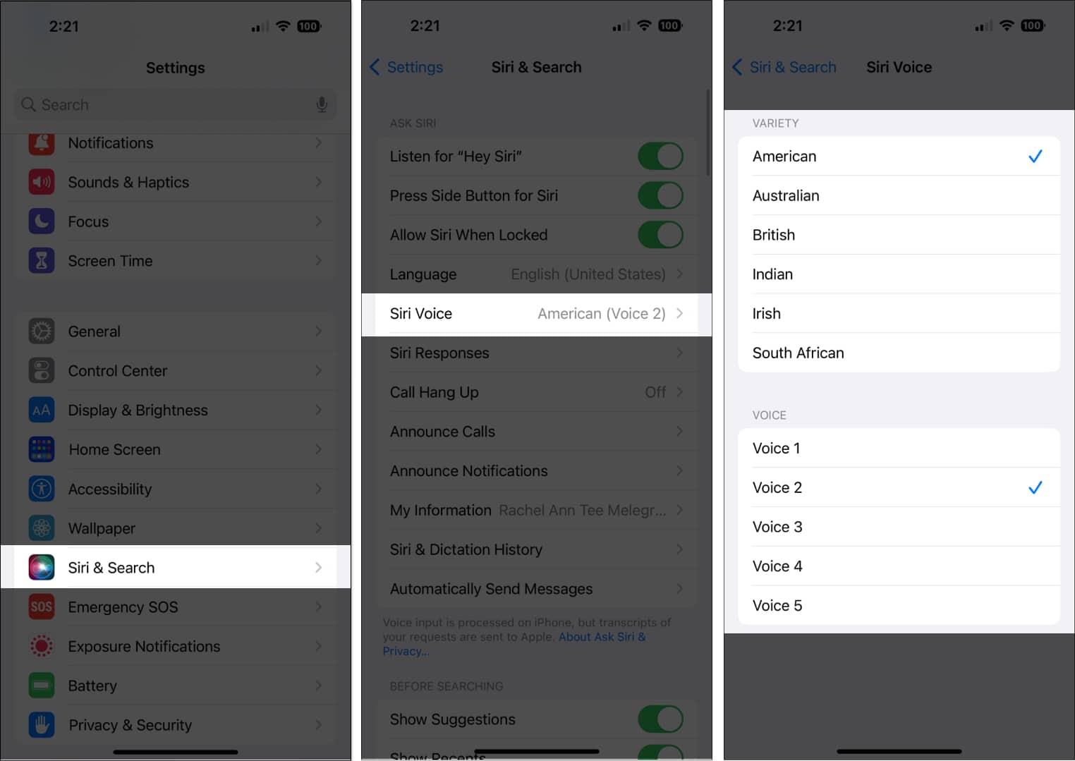 Change Siris voice on iPhone