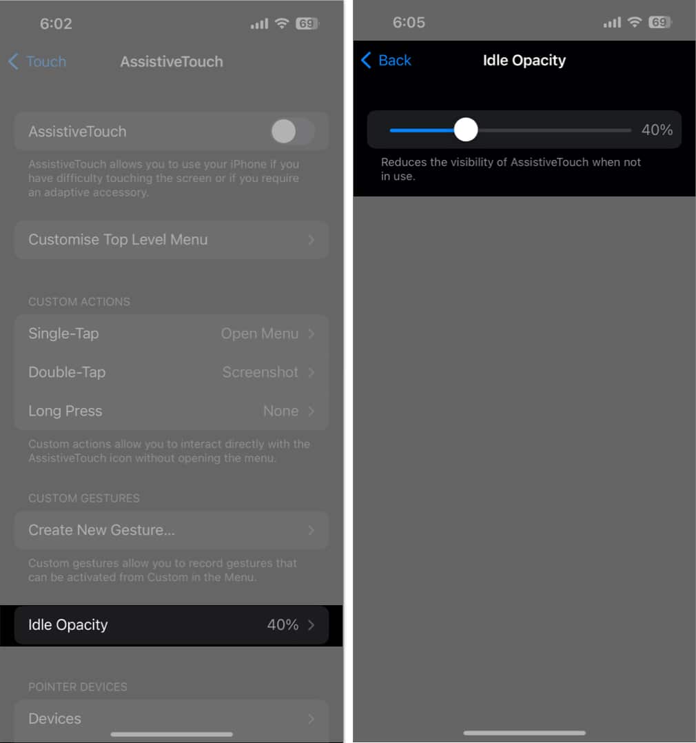 Choose idle opacity set it accordingly in accessibility