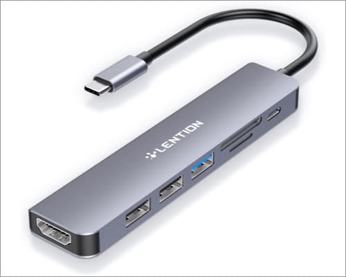 LENTION USB C Hub with 100W Charging 4K HDMI Dual Card Reader