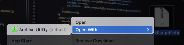 Right click to unzip files on Mac