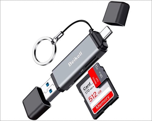 Beikell Dual Connector USB 30USB C Memory Card Reader Adapter
