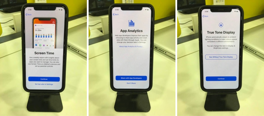 Set up Screen Time App Analytics and True Tone Display on iPhone