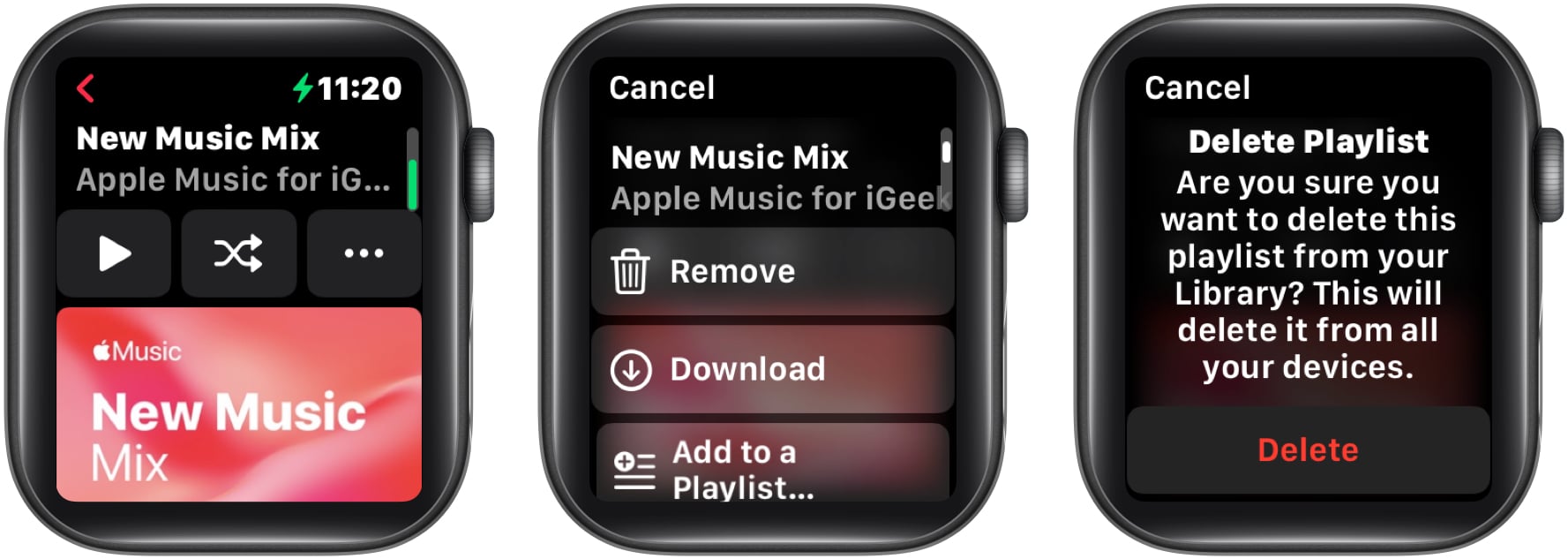 Tap three dots icon select Remove confirm by tapping Delete