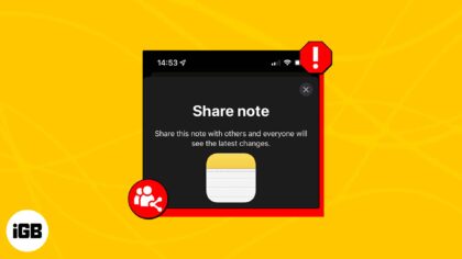 Cannot share or collaborate in notes app on iphone