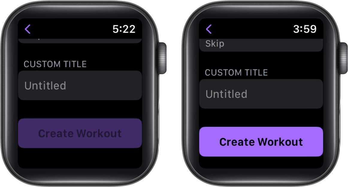 Choose Custom Title hit Create Workout