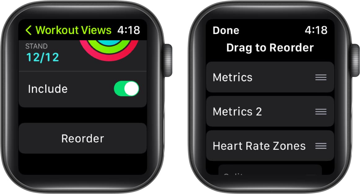 Tap Reorder touch and hold three lines icon select Done
