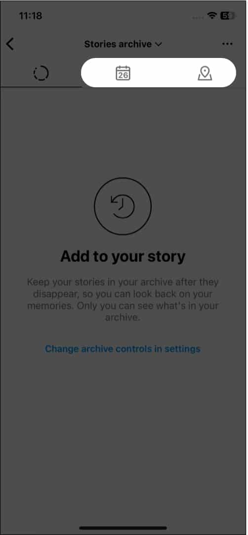 Tap calendar or map icon to find archived Stories on Instagram