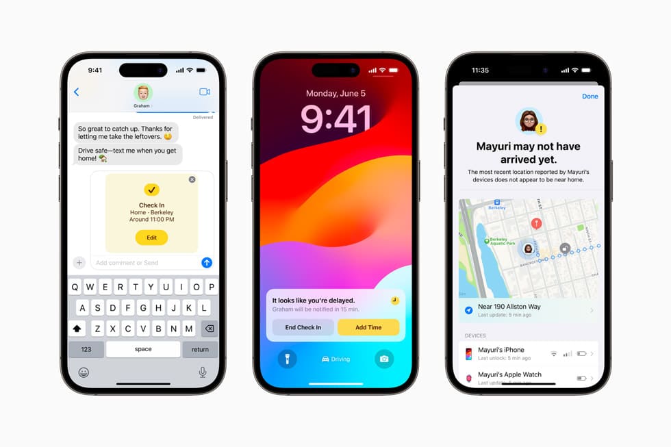 Check in feature in Message on iOS 17 