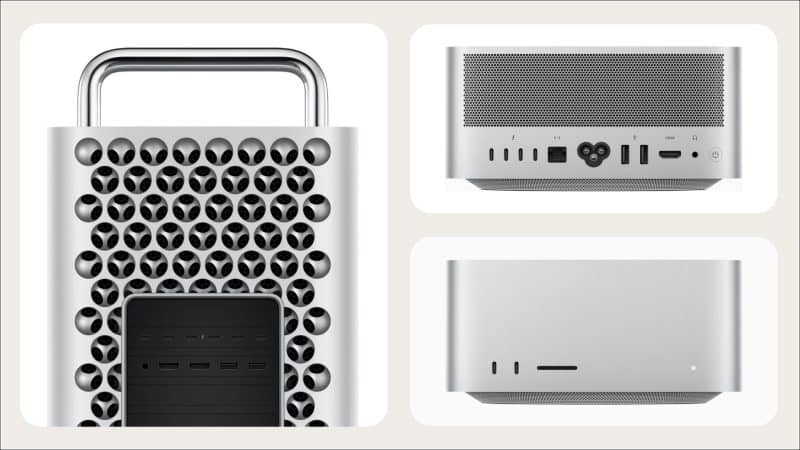 M2 Ultra Mac Studio vs Mac Pro 2023 ports