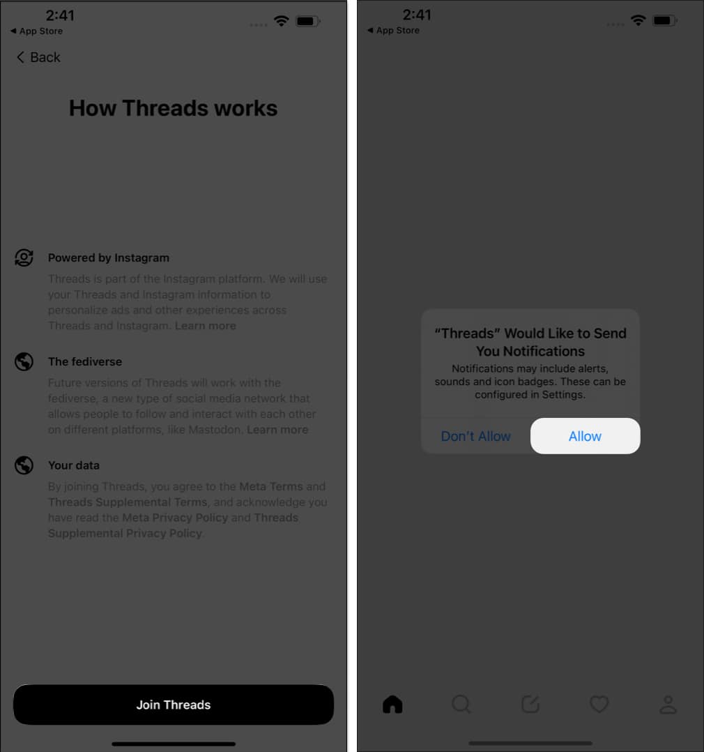 Tap Join Threads Allow in Threads