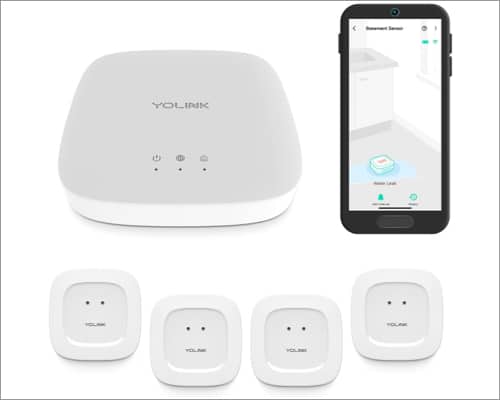 YoLink Smart Home Starter Kit Hub  Water Leak Sensor 4 Pack