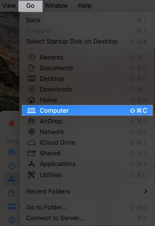 Select Go Computers in Finder